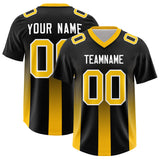 Custom Black Yellow Vertical Width Stripe Gradient Fashion Personalized Team Football Jersey
