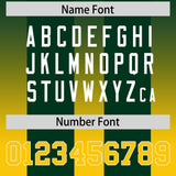 Custom Green Yellow Vertical Width Stripe Gradient Fashion Personalized Team Football Jersey