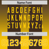 Custom Brown Yellow Vertical Width Stripe Gradient Fashion Personalized Team Football Jersey