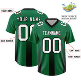 Custom Kelly Green Black Vertical Width Stripe Gradient Fashion Personalized Team Football Jersey