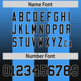 Custom Light Blue Black Vertical Width Stripe Gradient Fashion Personalized Team Football Jersey