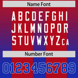 Custom Red Royal Vertical Width Stripe Gradient Fashion Personalized Team Football Jersey