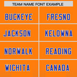 Custom Orange Royal Vertical Width Stripe Gradient Fashion Personalized Team Football Jersey