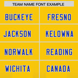 Custom Yellow Royal Vertical Width Stripe Gradient Fashion Personalized Team Football Jersey