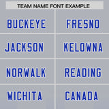 Custom Gray Royal Vertical Width Stripe Gradient Fashion Personalized Team Football Jersey