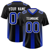 Custom Black Royal Vertical Width Stripe Gradient Fashion Personalized Team Football Jersey