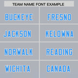 Custom Gray Light Blue Vertical Width Stripe Gradient Fashion Personalized Team Football Jersey