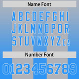 Custom Gray Light Blue Vertical Width Stripe Gradient Fashion Personalized Team Football Jersey