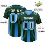 Custom Green Light Blue Vertical Width Stripe Gradient Fashion Personalized Team Football Jersey