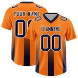 Custom Orange Navy Vertical Width Stripe Gradient Fashion Personalized Team Football Jersey