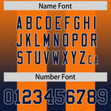 Custom Orange Navy Vertical Width Stripe Gradient Fashion Personalized Team Football Jersey