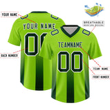 Custom Neon Green Green Vertical Width Stripe Gradient Fashion Personalized Team Football Jersey