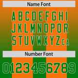 Custom Orange Kelly Green Vertical Width Stripe Gradient Fashion Personalized Team Football Jersey