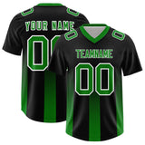 Custom Black Kelly Green Vertical Width Stripe Gradient Fashion Personalized Team Football Jersey