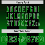Custom Black Kelly Green Vertical Width Stripe Gradient Fashion Personalized Team Football Jersey