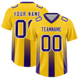 Custom Yellow Purple Vertical Width Stripe Gradient Fashion Personalized Team Football Jersey