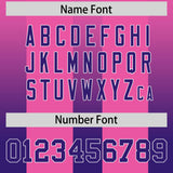 Custom Pink Purple Vertical Width Stripe Gradient Fashion Personalized Team Football Jersey