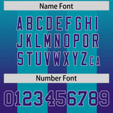 Custom Aqua Purple Vertical Width Stripe Gradient Fashion Personalized Team Football Jersey