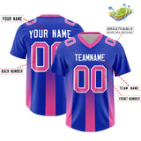 Custom Royal Pink Vertical Width Stripe Gradient Fashion Personalized Team Football Jersey