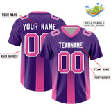 Custom Purple Pink Vertical Width Stripe Gradient Fashion Personalized Team Football Jersey