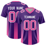 Custom Purple Pink Vertical Width Stripe Gradient Fashion Personalized Team Football Jersey