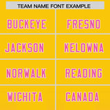 Custom Yellow Pink Vertical Width Stripe Gradient Fashion Personalized Team Football Jersey