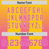 Custom Yellow Pink Vertical Width Stripe Gradient Fashion Personalized Team Football Jersey