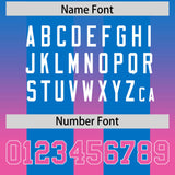 Custom Royal Pink Vertical Width Stripe Gradient Fashion Personalized Team Football Jersey