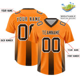Custom Orange Brown Vertical Width Stripe Gradient Fashion Personalized Team Football Jersey