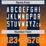 Custom Navy Orange Vertical Width Stripe Gradient Fashion Personalized Team Football Jersey