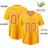 Custom Yellow Orange Vertical Width Stripe Gradient Fashion Personalized Team Football Jersey