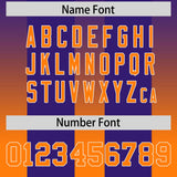 Custom Purple Orange Vertical Width Stripe Gradient Fashion Personalized Team Football Jersey