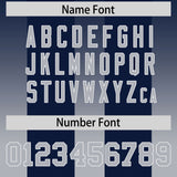 Custom Navy Gray Vertical Width Stripe Gradient Fashion Personalized Team Football Jersey