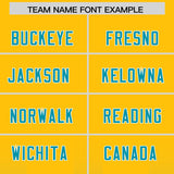 Custom Yellow Aqua Vertical Width Stripe Gradient Fashion Personalized Team Football Jersey