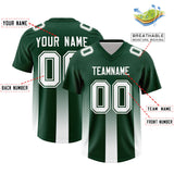 Custom Green White Vertical Width Stripe Gradient Fashion Personalized Team Football Jersey