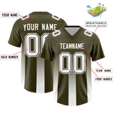 Custom Olive White Vertical Width Stripe Gradient Fashion Personalized Team Football Jersey