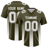 Custom Olive White Vertical Width Stripe Gradient Fashion Personalized Team Football Jersey