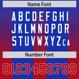 Custom Royal Red Vertical Width Stripe Gradient Fashion Personalized Team Football Jersey