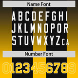 Custom Black Yellow Vertical Width Stripe Gradient Fashion Personalized Team Football Jersey