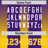 Custom Purple Yellow Vertical Width Stripe Gradient Fashion Personalized Team Football Jersey