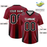 Custom Cardinal Black Vertical Width Stripe Gradient Fashion Personalized Team Football Jersey