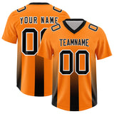 Custom Orange Black Vertical Width Stripe Gradient Fashion Personalized Team Football Jersey