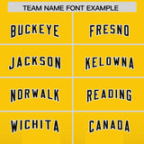 Custom Yellow Black Vertical Width Stripe Gradient Fashion Personalized Team Football Jersey