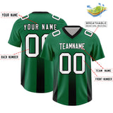 Custom Kelly Green Black Vertical Width Stripe Gradient Fashion Personalized Team Football Jersey