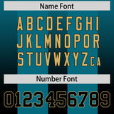 Custom Aqua Black Vertical Width Stripe Gradient Fashion Personalized Team Football Jersey