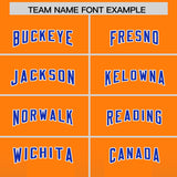 Custom Orange Royal Vertical Width Stripe Gradient Fashion Personalized Team Football Jersey