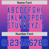 Custom Pink Royal Vertical Width Stripe Gradient Fashion Personalized Team Football Jersey