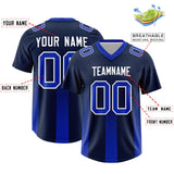 Custom Navy Royal Vertical Width Stripe Gradient Fashion Personalized Team Football Jersey