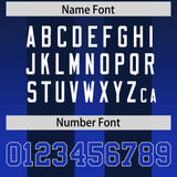 Custom Navy Royal Vertical Width Stripe Gradient Fashion Personalized Team Football Jersey