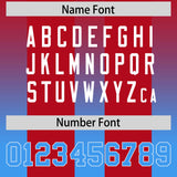 Custom Red Light Blue Vertical Width Stripe Gradient Fashion Personalized Team Football Jersey